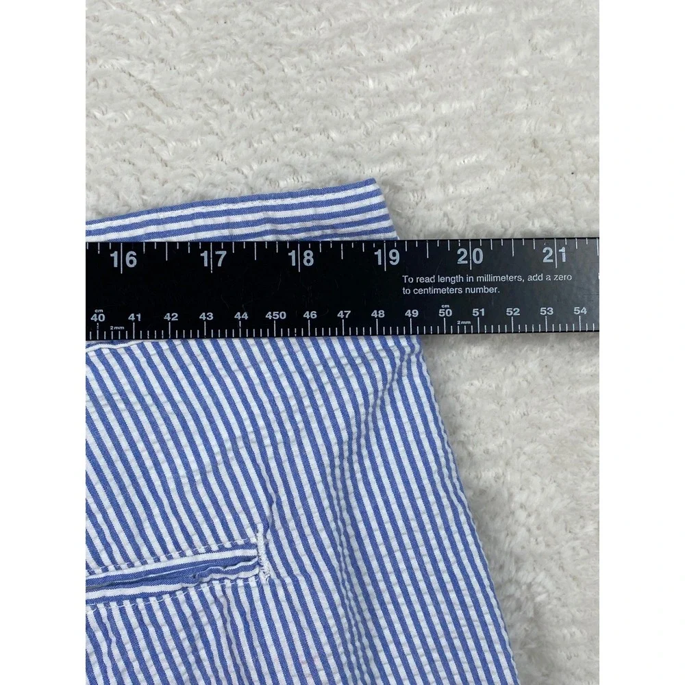 Polo Ralph Lauren Seersucker Shorts Tyler Pleated Blue Striped Cotton Mens Sz 42